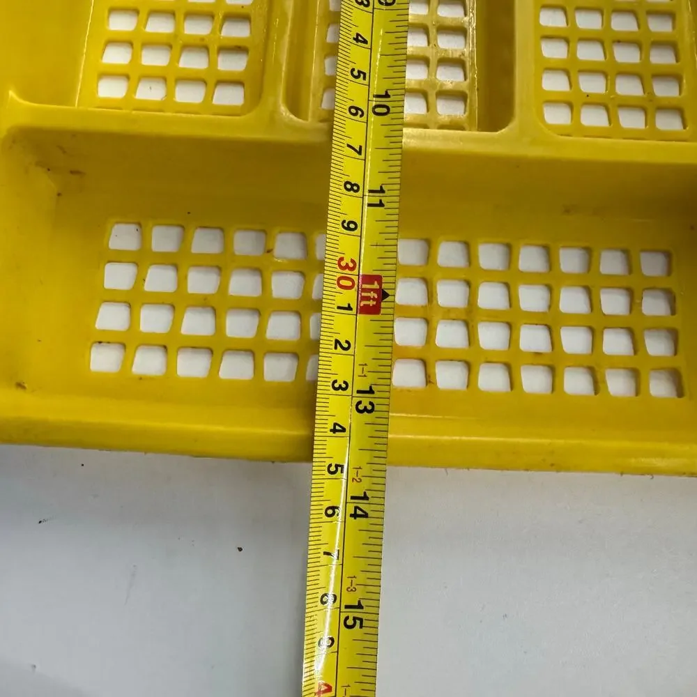 Vintage Deka Plastics No. 195 & 197 2 Piece Stacking Cutlery Utensil Tray Yellow